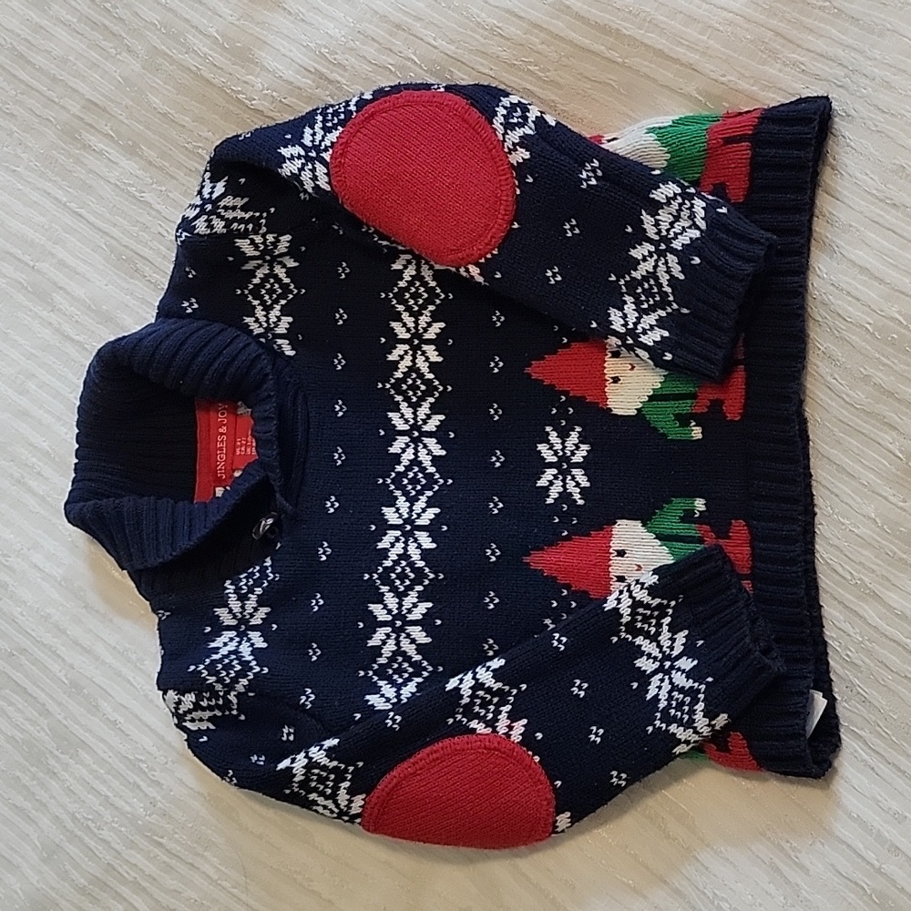 Jingles & Joy Navy Blue Holiday Gnome Sweater Size 2T